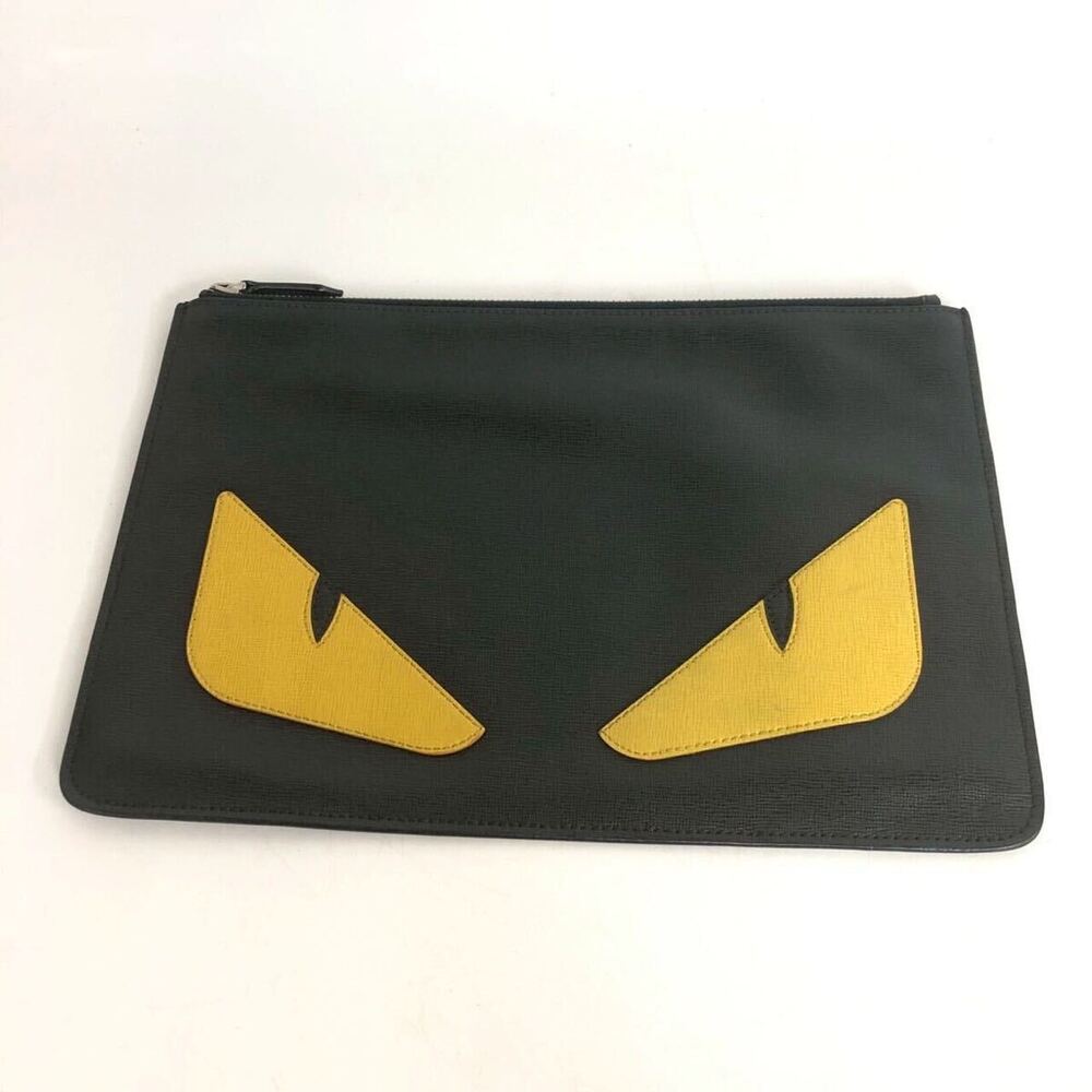 FENDI Monster Eye Clutch Bag Black 169 8210
